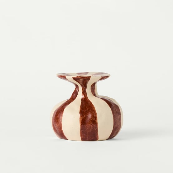 Tagari Cinnamon & White Short Vase
