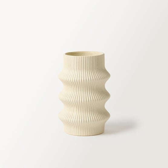 Eos Cream Ripple Tall Vase