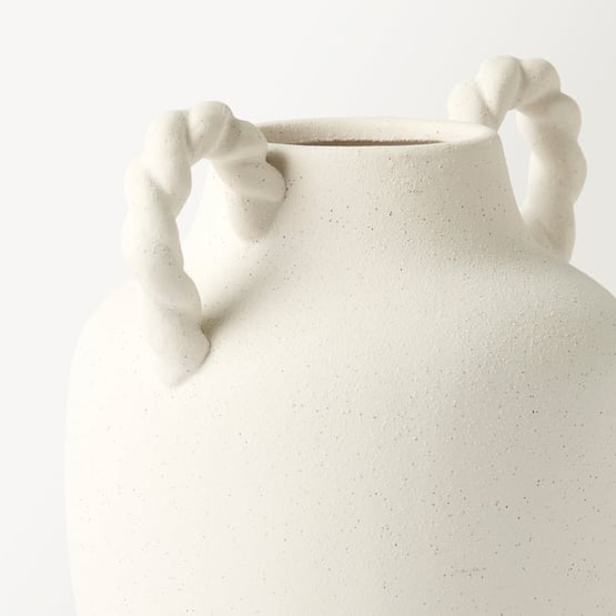 Rope White Handle Large Vase