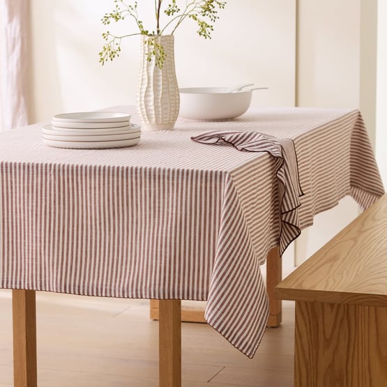 Sahara Cinnamon Stripe Tablecloth