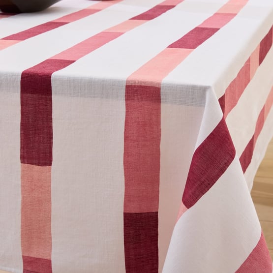 Hallie Stripe Pink Tablecloth