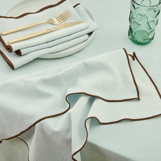 Lulu Mint & Burgundy Napkins Pack of 4