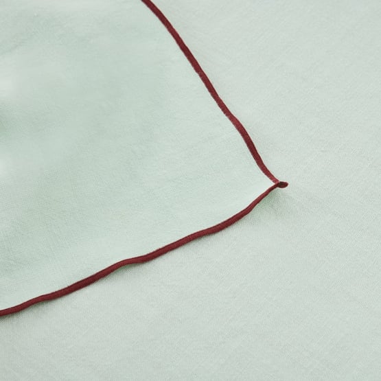 Lulu Mint & Burgundy Tablecloth