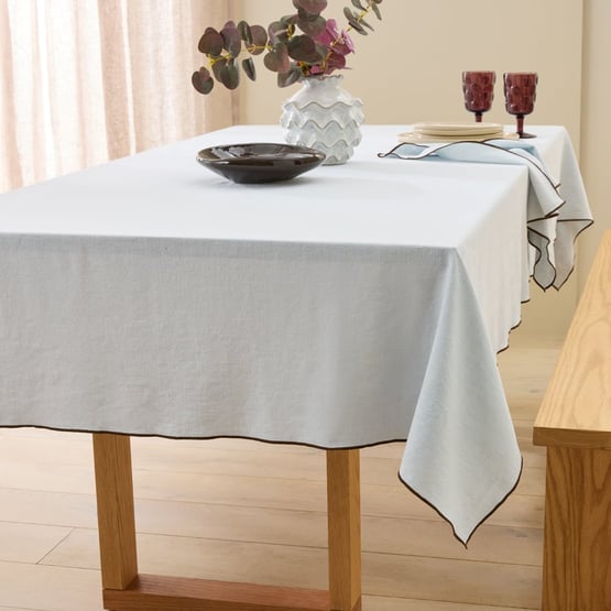 Lulu Blue & Brown Tablecloth