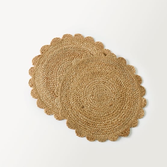 Siena Natural Jute Scalloped Placemat Pack of 2
