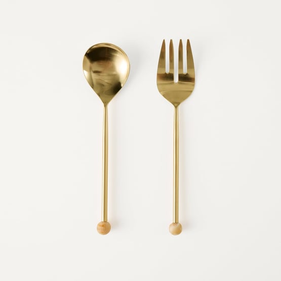 Arto Caramel Salad Servers Set of 2