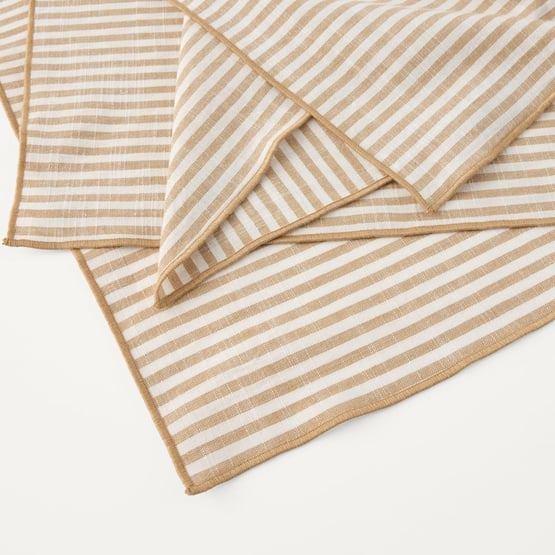 Sahara Caramel Stripe Napkins Pack of 4