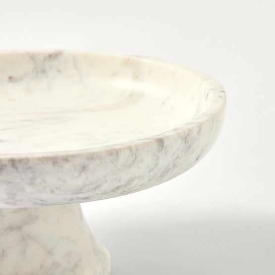 Margot White Marble Pedestal Bowl