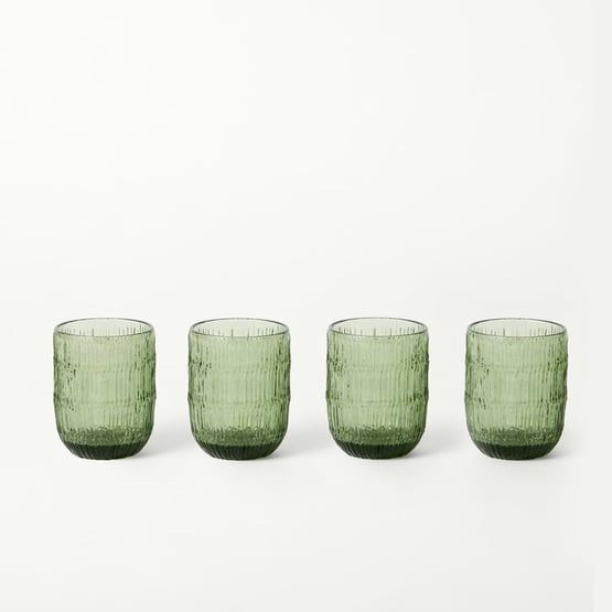 Etched Green Tumbler Pack of 4