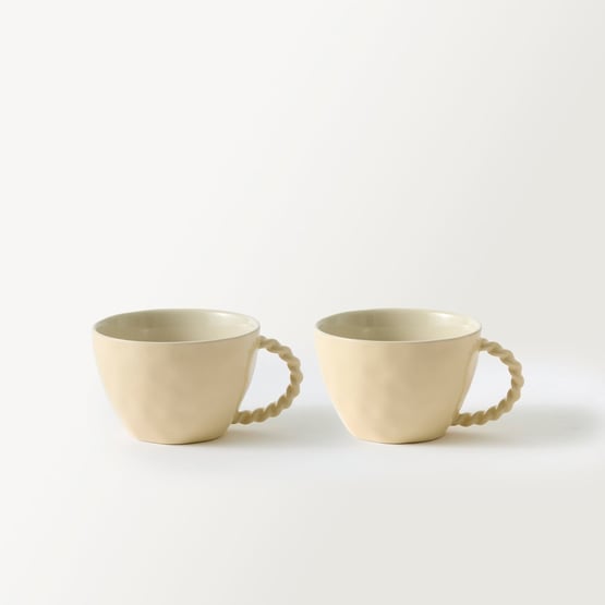 Rope Natural Handle Mug Set of 2