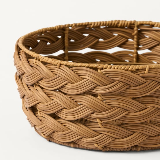 Plait Natural Woven Round Bowl
