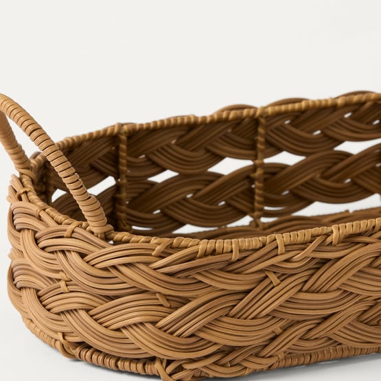 Plait Natural Woven Oblong Bread Basket