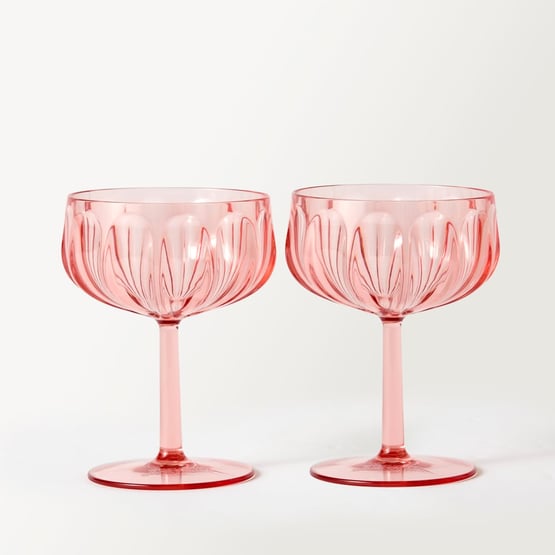 Airlie Pink Fluted Coupe Pack of 2