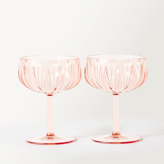 Airlie Pink Fluted Coupe Pack of 2