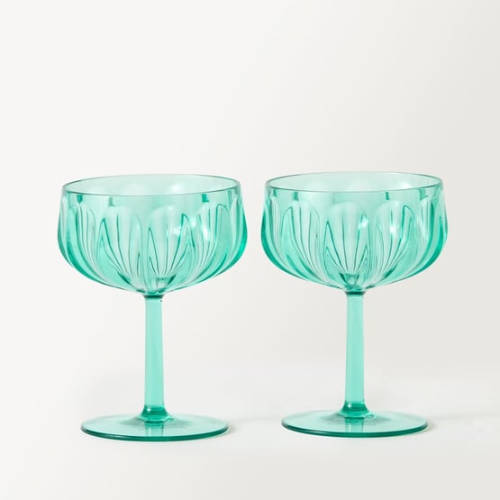 Airlie Green Fluted Coupe Pack of 2