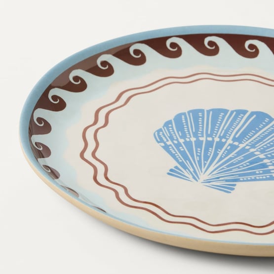 Aegean Blue Melamine Dinner Plates 4 of Pack