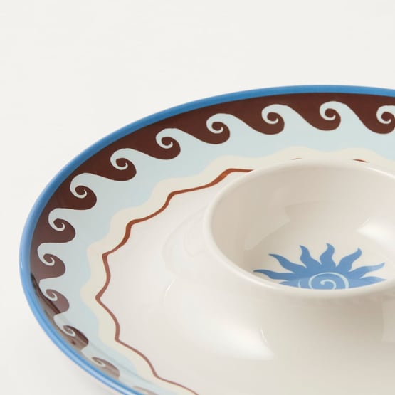 Aegean Blue Melamine Chip and Dip