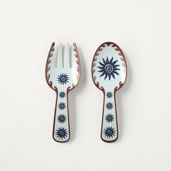 Aegean Blue Melamine Salad Servers