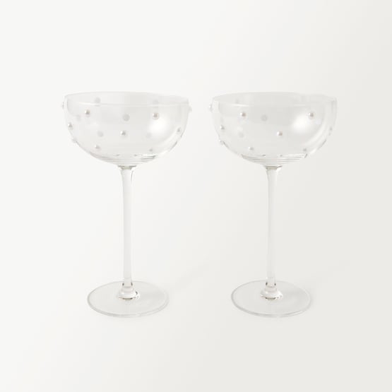 Pearl White Coupe Glass Pack of 2