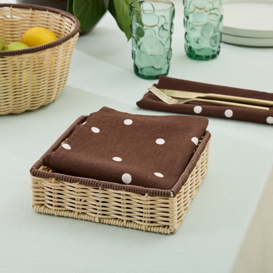 Piper Cream & Chocolate Napkin Holder