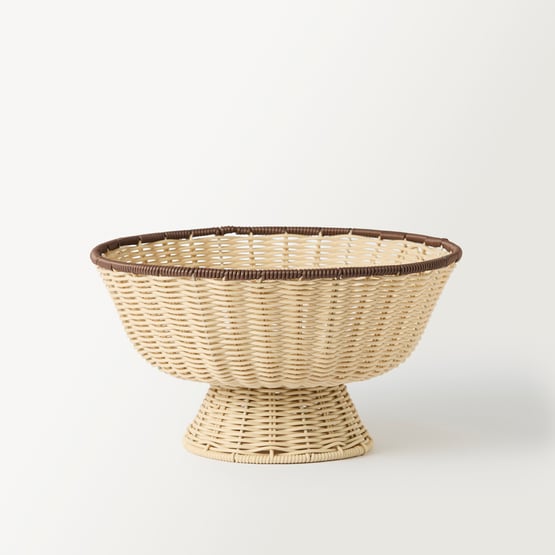 Piper Cream & Chocolate Pedestal Bowl