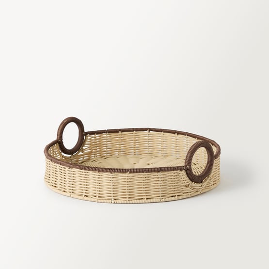 Piper Cream & Chocolate Round Tray
