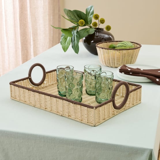 Piper Cream & Chocolate Rectangle Tray
