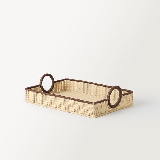 Piper Cream & Chocolate Rectangle Tray