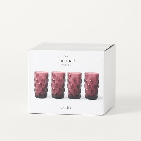 Spot Burgundy Highball Glasses Pack of 4