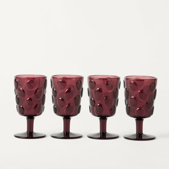 Spot Burgundy Wine Glass Pack of 4