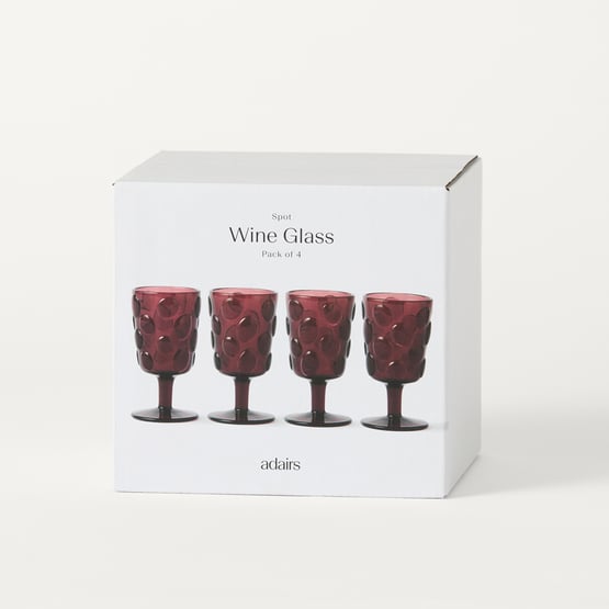 Spot Burgundy Wine Glass Pack of 4