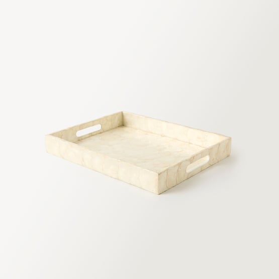 Capiz Ivory Rectangle Tray