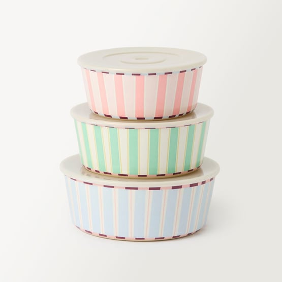 Stripe Multi Melamine Containers Set of 3