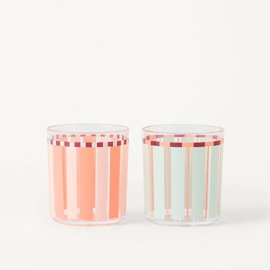 Stripe Pink & Blue Acrylic Tumbler Pack of 2