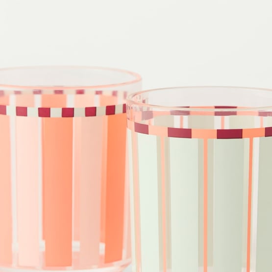 Stripe Pink & Blue Acrylic Tumbler Pack of 2