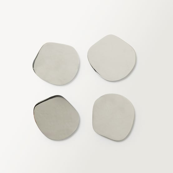 Chrome Silver Coasters Pack of 4