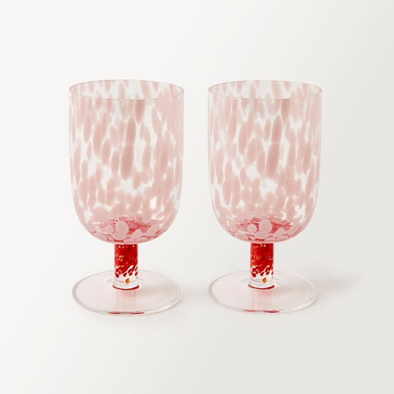 Artglass Pink Wine Glasses Pack of 2