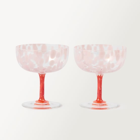 Artglass Pink Coupe Glasses Pack of 2