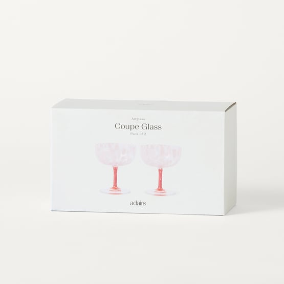 Artglass Pink Coupe Glasses Pack of 2