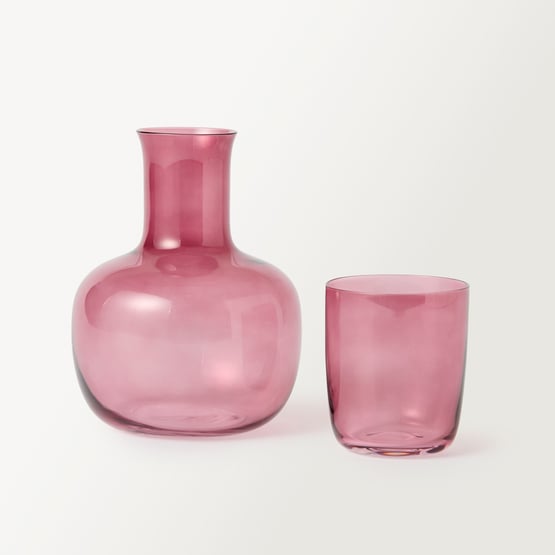 Addie Burgundy Glass Carafe and Glass Set