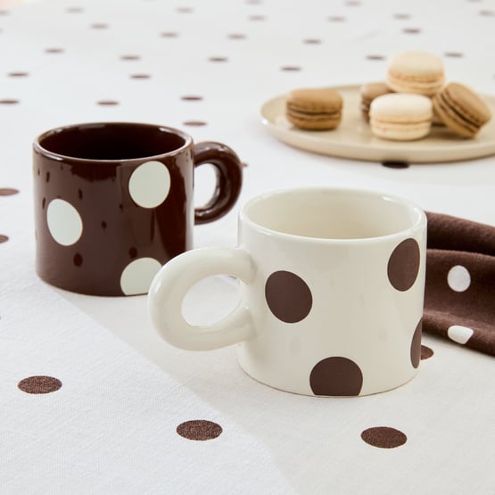 Spot Brown & White Mug Pack of 2
