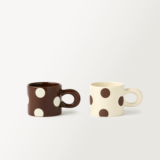 Spot Brown & White Mug Pack of 2