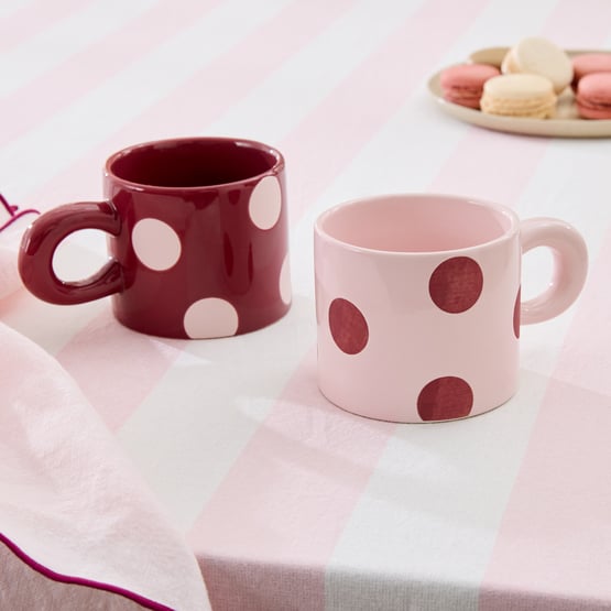 Spot Pink & Burgundy Mug Pack of 2
