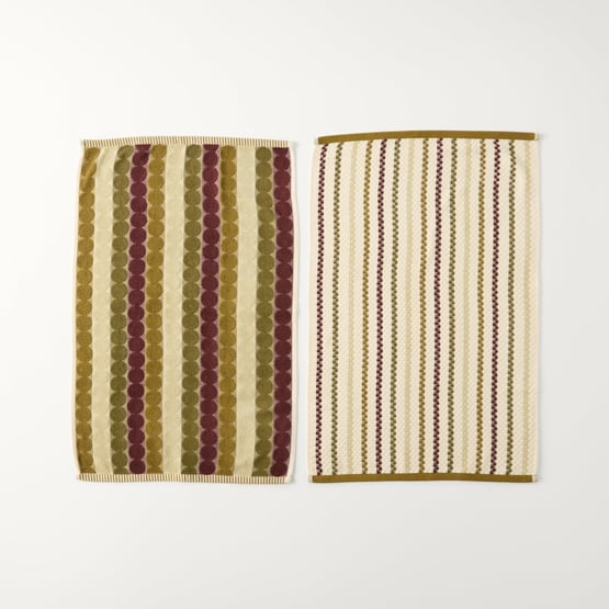 Mimi Olive & Chocolate Cotton Bamboo Tea Towel Pack of 2