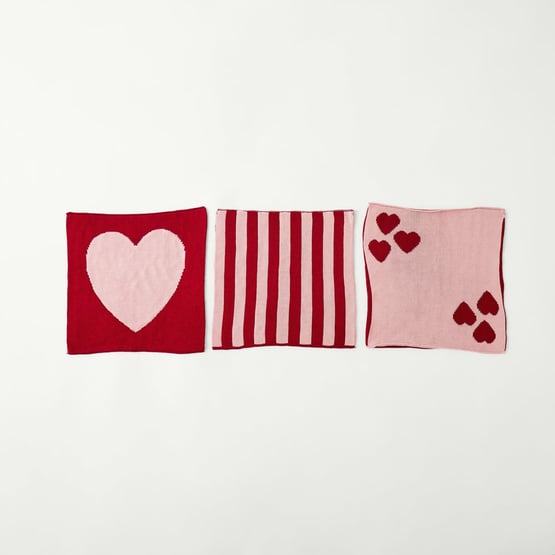 Dallas Hearts Bamboo Knitted Washcloths Pack of 3