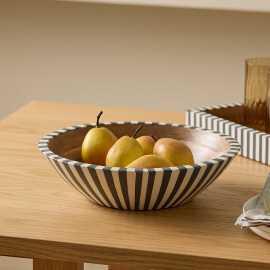 Attica Black & Ivory Resin Wide Bowl