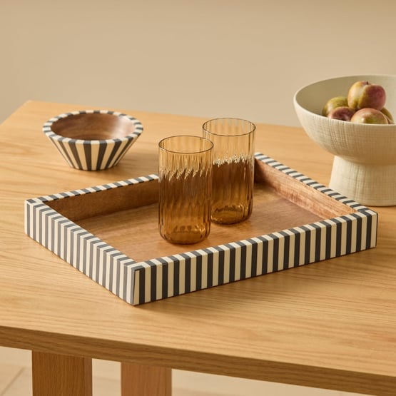 Attica Black & Ivory Resin Tray