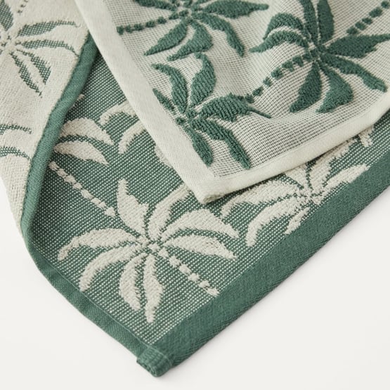 Palm Green Tea Towel Pack of 2