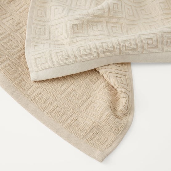 Grecian Cream Key Tea Towel Pack of 2