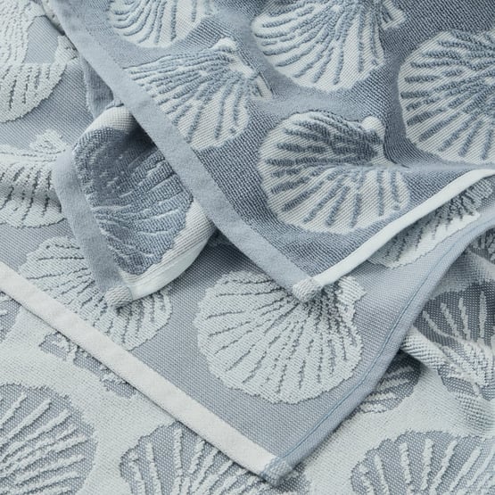 Shell Blue Tea Towel Pack of 2